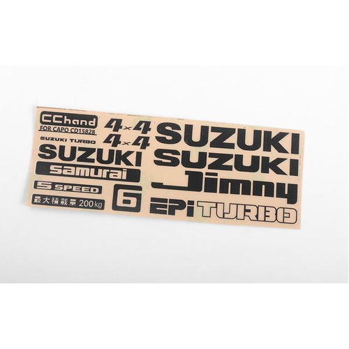 Logo Decal Sheet for Capo Racing Samurai 1/6 RC Scale Crawler (Black)