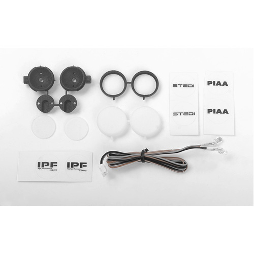 Round IPF Flood Lights w/ Light Kit for Traxxas Mercedes-Benz G 63 AMG 6x6 (White)