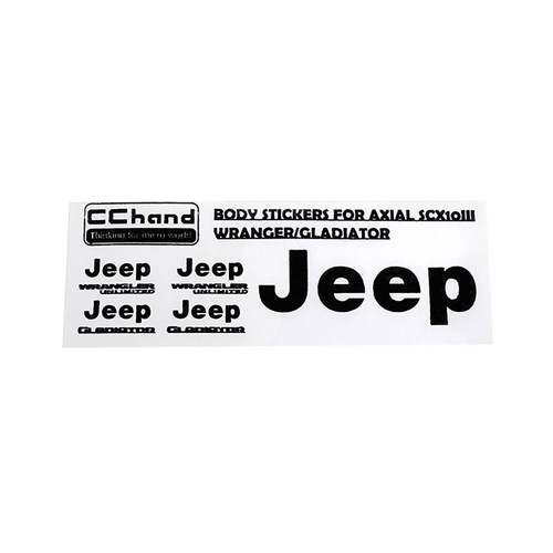 Metal Logo Decal Sheet for Axial 1/10 SCX10 III Jeep (Gladiator/Wrangler) (Black)