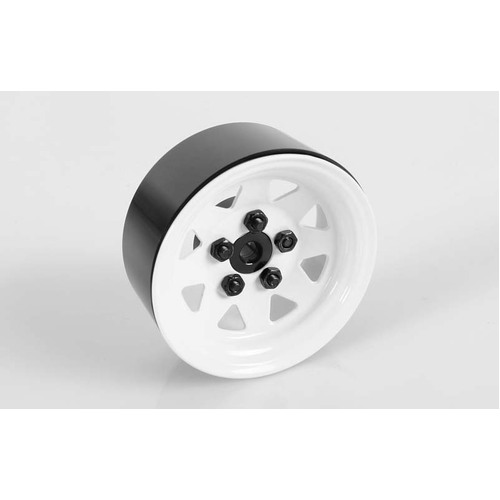 5 Lug Wagon 1.9" Single Steel Stamped Beadlock Wheel (White)