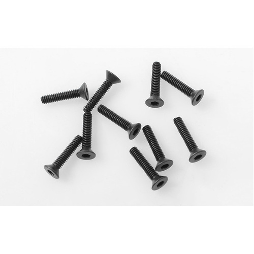 Steel Flat Head Socket Cap Screws M2 x 10mm (Black)